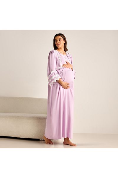 FAV Lace Detail Maternity Night Gown with 3/4 Sleeves