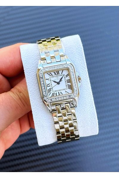 FERRO Silver Square Case Steel Band Women Wrist Watch Asw123-I1901Fr