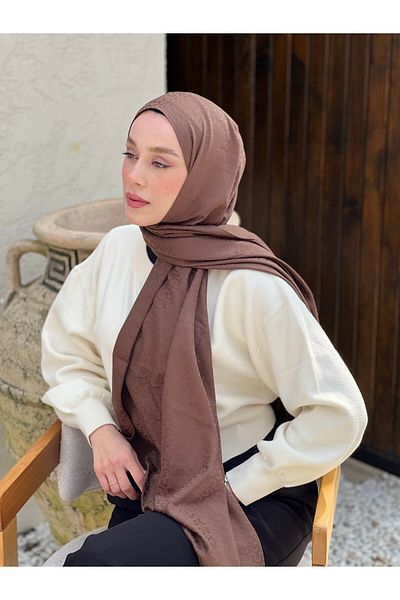 Modakaşmir Silky Jacquard Series Knitted Pattern Shawl