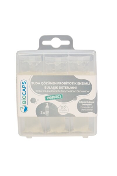 Biocaps Suda Çözünen Probiyotik Enzimli Elde Bulaşık Deterjanı (3x20ml kapsül)