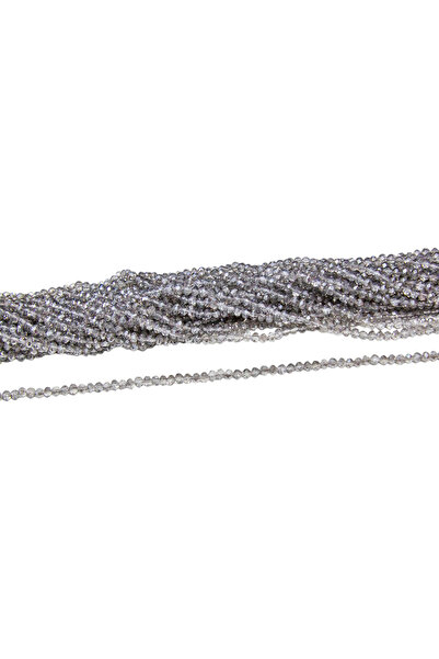 Serhat Aksesuar ve El İşçilik خرز زجاجي كريستالي مسطح دخاني 4 مم، 1 خيط - (11...
