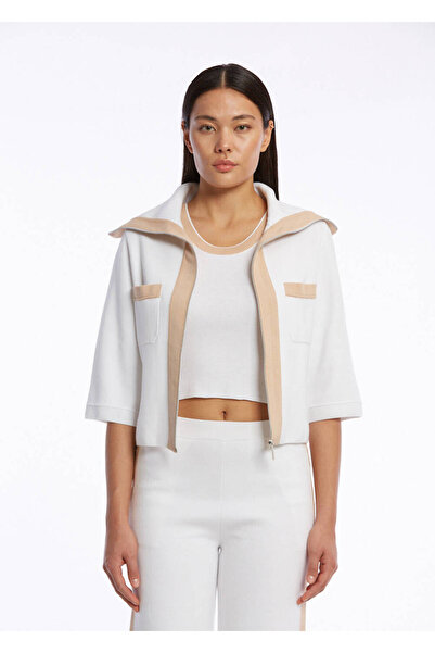 Knitss Jachetă din tricot din bumbac organic alb bej