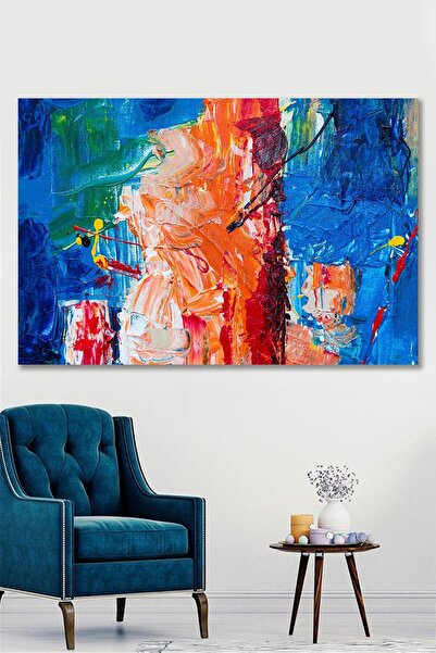 Hediyeler Kapında Soyut Yağlı Boya Görünümlü Kanvas Tablo 100x140