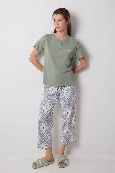Women'secret 100% cotton pajamas with scarf print