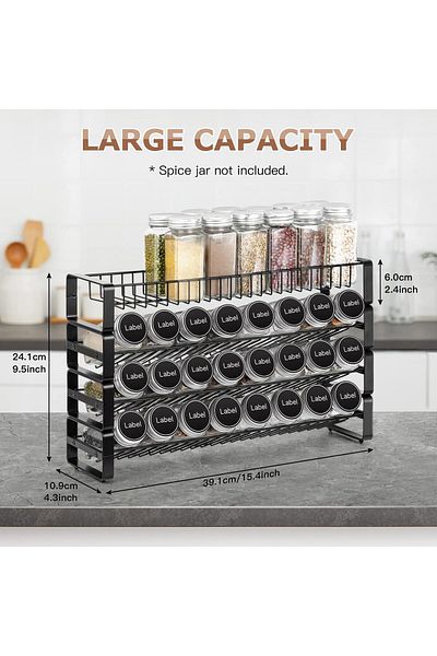 COOYA Spice Rack Organizer for Cabinet, 4 Tier Detachable Stackable Seasoning Rack,Freestanding Spice Jar