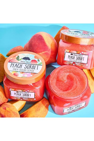 TreeHut Tree Hut Shea Sugar Scrub Peach Sorbet - Reveal Soft, Glowing Skin | 510 Grams