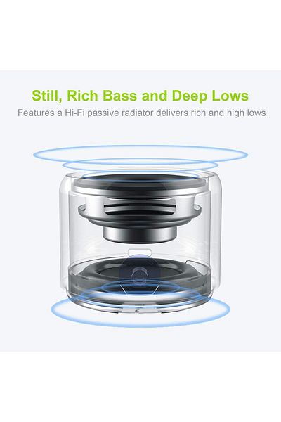 COOYA Bluetooth Speaker, Waterproof Wireless Mini Speaker, 12 Hours Playtime With Carry Bag, Black