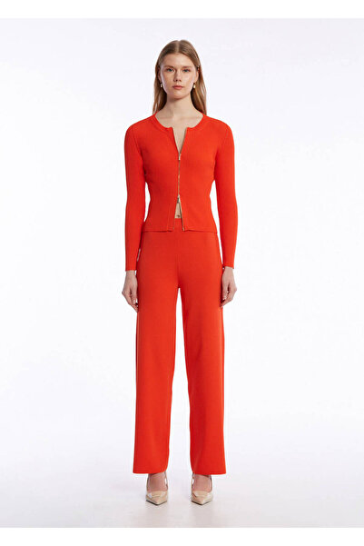 Knitss Coral Knitwear Trousers with Ribbed Knit Detail