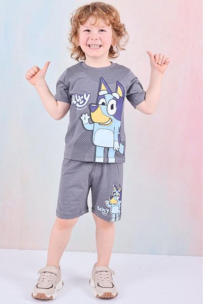 LİLLYPİCCA Boy's Bluey Character Patterned Shorts Suit