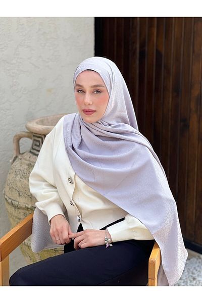Modakaşmir Şal cu model de tricotat din seria Jacquard mătăsos