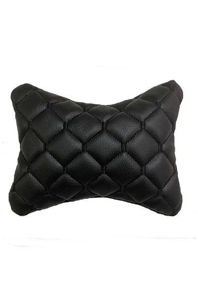 NAZ OTO Car Leather Neck Pillow Black-black