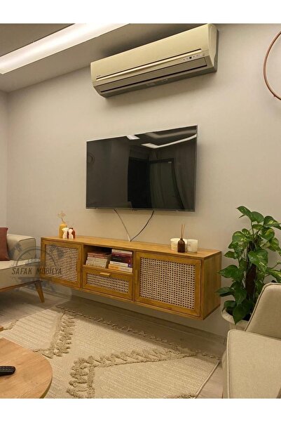 ŞafakMobilya Ahşap doğal hazeranlı çam masif tv ünitesi