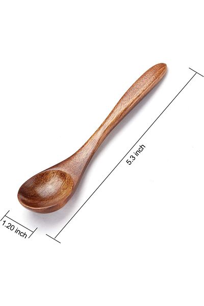 COOYA 6pcs Small Wooden Teaspoon, Daily Use Wooden Utensils for Cooking, Condiments, Honey