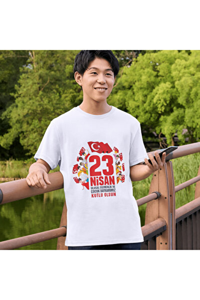 ALPŞAN TİCARET Детска тениска с щампа за Деня на детето 23 април Тениска с щампа 23 април