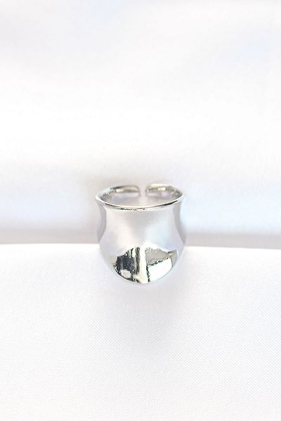 Skygo Silver Color Adjustable Curved Mirror Ring - Tj-Byk3114