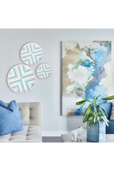 Mylamp Anadolu Boncuklu Bambu Duvar Dekoru 3 lü SET