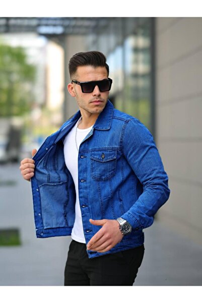 Pobudo Blue Color Buttoned Denim Jacket