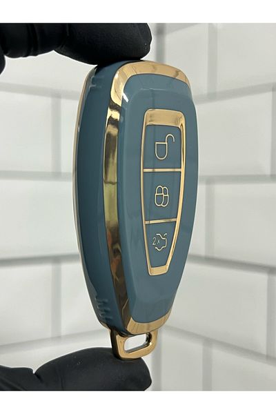 BARKAS ELEKTRONİK Ford Kuga Focus Mondeo Bmax Cmax Smax - Gray Gold Key Case