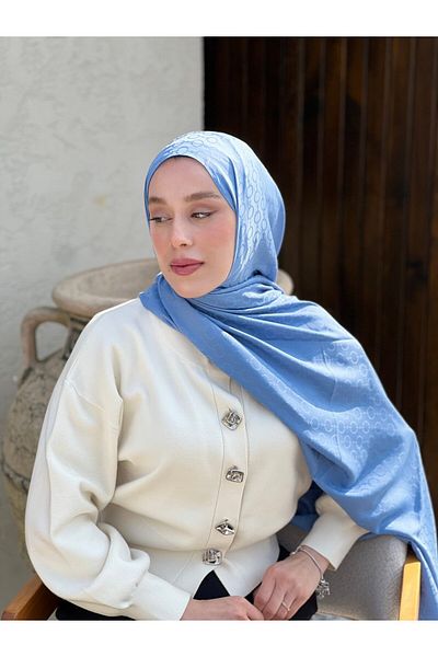 Modakaşmir Silky Jacquard Series Hale Pattern Shawl