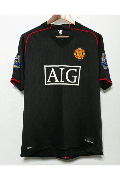 Legent Lady مانشستر / يونايتد موسم 2007-2008 كريستيانو رونالدو نوستالجيا جيرسي [أسود]