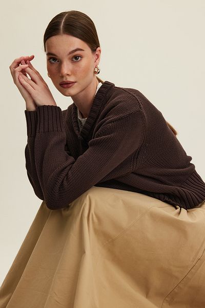Manuka Cotton Knitwear Cardigan Women Brown