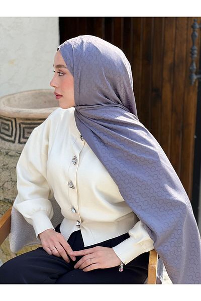 Modakaşmir شال حريري من سلسلة جاكار بنمط هيل