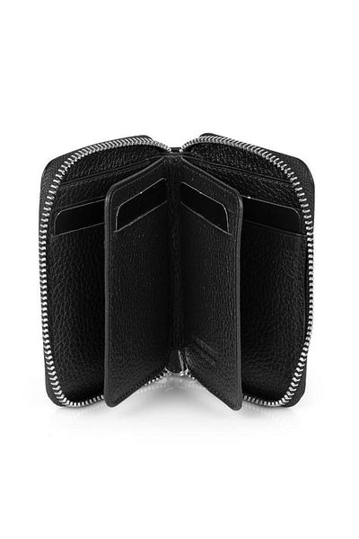 Daniel Klein Dkl0796-1 Black Women's Wallet - Rectangle Shaped, Zippered, Made of Real Leather