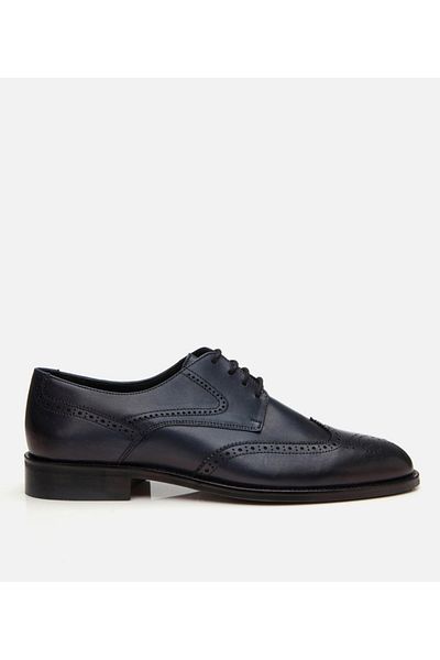 Hotiç Men's Leather Navy Blue Light Sole Classic Shoes