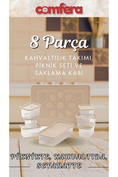 BAGER MARKET Comfera 8 Piece Leakproof, Plastic Breakfast Set, Storage Container, Freezer Container