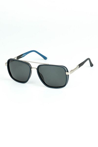 Di Caprio Men's Navy Blue Polarized Protected Rectangular Model Sunglasses