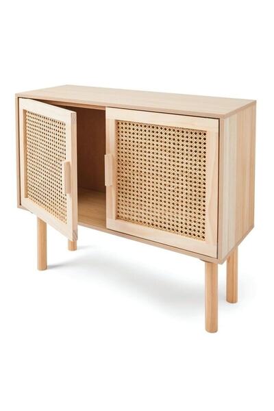 ŞafakMobilya Ahşap Hazeran Model Çift Kapaklı Mini Dolap-komodin