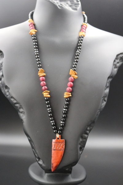 magıcgrange Kırmızı Granat ve Sarı Jasper Kolye. El Yapımı Kolye, Orijinal Tasarım - "Toprak Enerjisi"