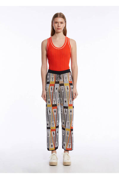 Knitss Marin Temalı Çok Renkli Triko Pantolon