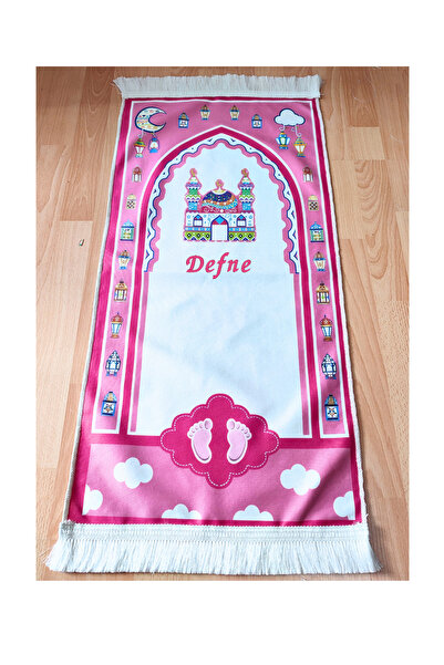 KEYFHOME Ramazan Fırsatı Kişiye Özel Pembe Çocuk Seccade Namazlık , 40x90 Cm