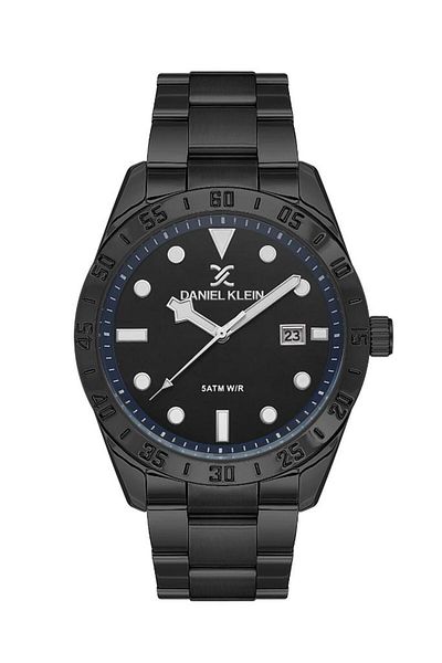 Daniel Klein Black Men's Wristwatch DK.1.13654-5 - Steel Plated