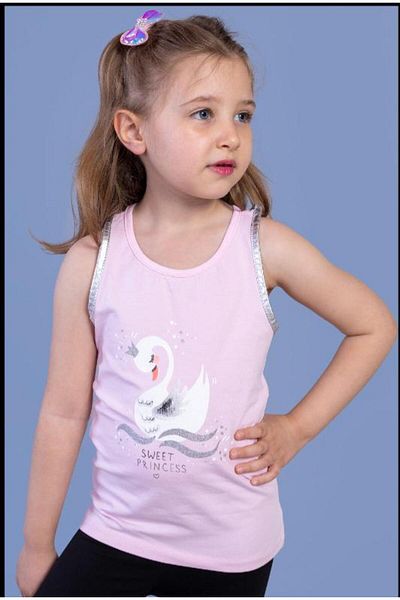 Toontoy Girl's Swan Printed Tank Top
