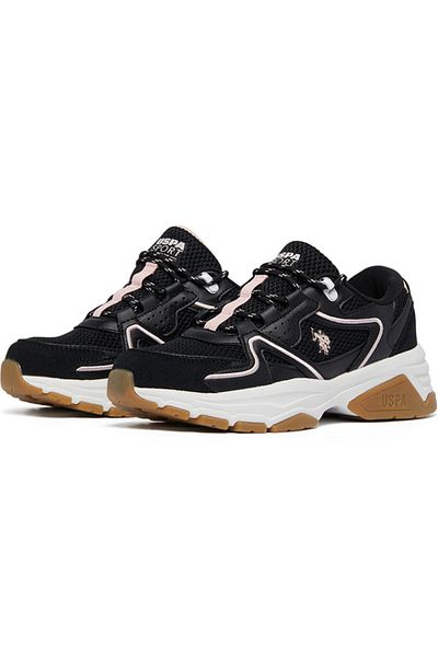U.S. Polo Assn. Women's Black Low-Top Sneakers - Lightweight Lace-Up Design