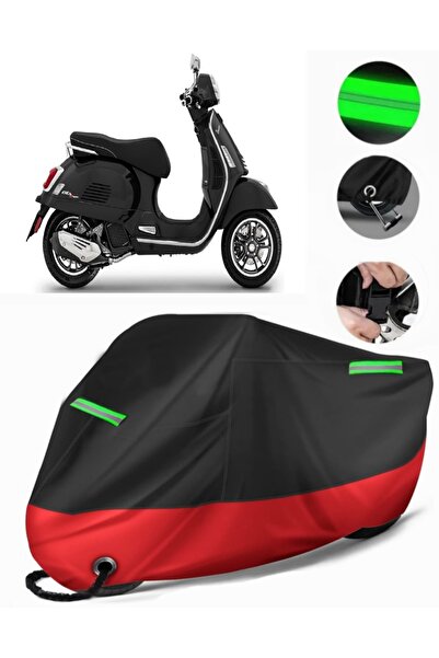 MotoEN غطاء دراجة نارية ممتاز متوافق مع Vespa GTS 150 (متوافق مع القفل) أسود-...