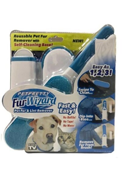 BE ACTİVE Blue Fur Wizard Self Cleaning Feather Dust Collection Brush Set