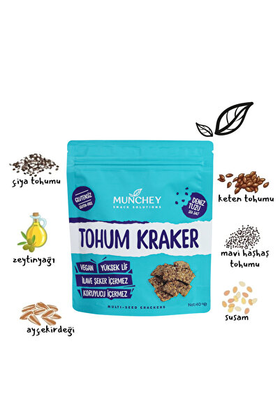 MUNCHEY 12'li Sade Tohum Kraker 40gr GLUTENSİZ