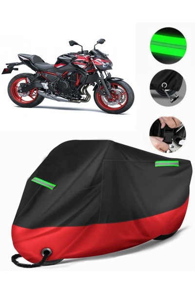 MotoEN غطاء دراجة نارية ممتاز متوافق مع Kawasaki Z 650 (متوافق مع القفل) أسود...