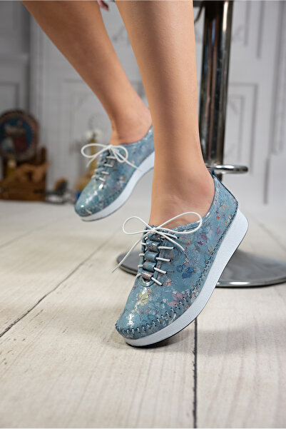 DAXİS Sportwear Company HAKİKİ DERİ ÇİÇEKLİ KADIN AYAKKABISI
