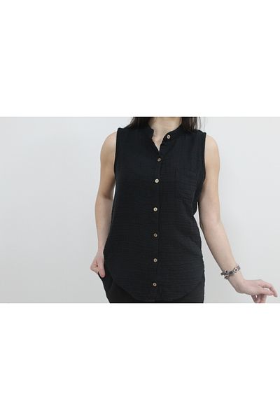 red sable Vest Set with Muslin Shorts