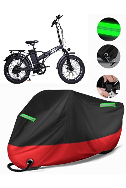 MotoEN غطاء دراجة نارية فاخر متوافق مع Volta VB2 (متوافق مع القفل) أسود-أحمر