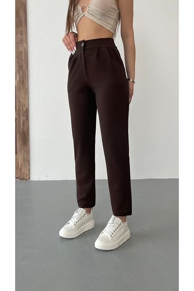 BİKELİFE Pantaloni de damă din lycra cu talie înaltă, din țesătură elastică, tăiată morcov