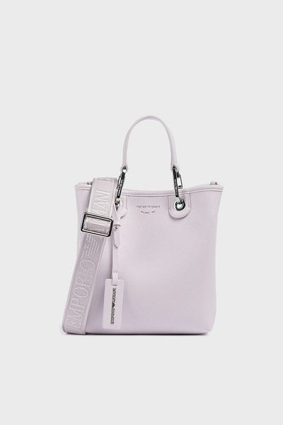 Emporio Armani Women's Wide Leather Short Hand Holding Long Logo Detailed Strap Pink Shoulder Bag Ew 000362   Af12036-M4033