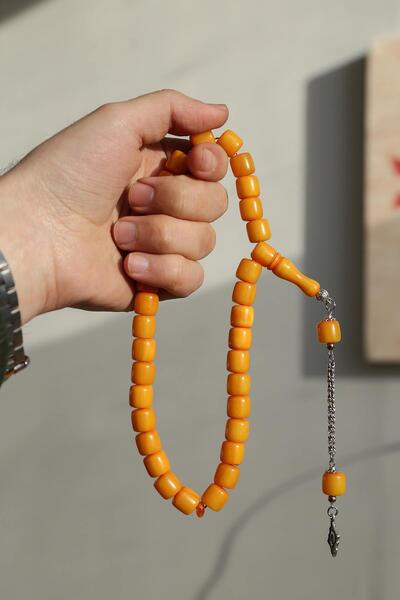 TESBİHKENTİ Тъмно жълти едрозърнести, нарязани на прах кехлибарени молитвени ...