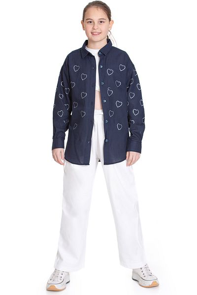 Pi Pengai Girl's 2-Piece Top and Bottom Set (Pants+Shirt) P1095