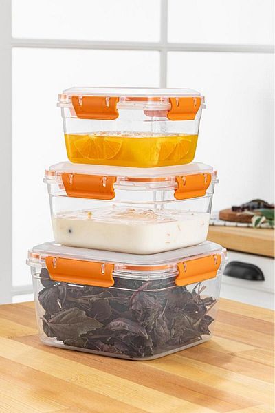 simplicity 6-Piece Tidy Orange Leakproof Storage Container