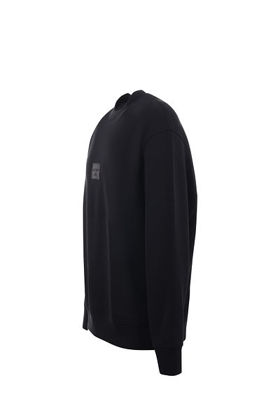 Emporio Armani Men's Zippered and Embossed Eagle Logo Regular Fit Hooded Black